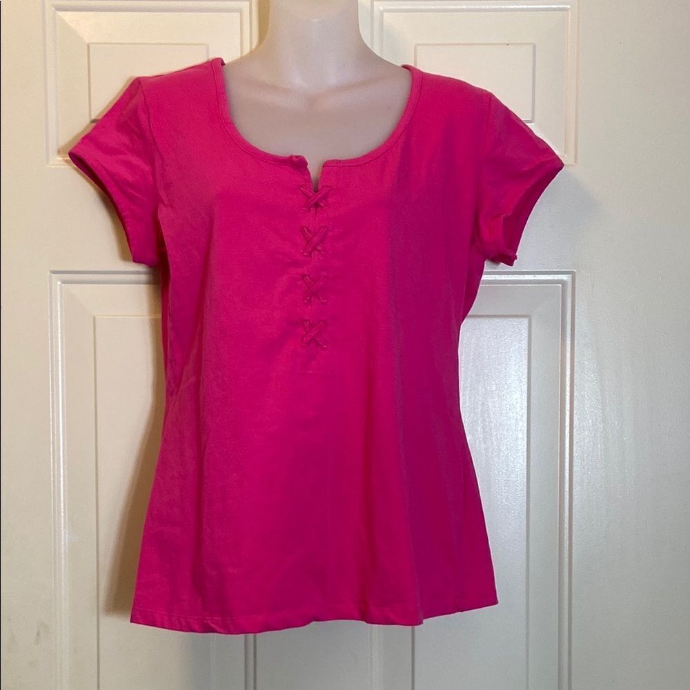 K Jordan Pink Fitted Blouse Women’s Size M